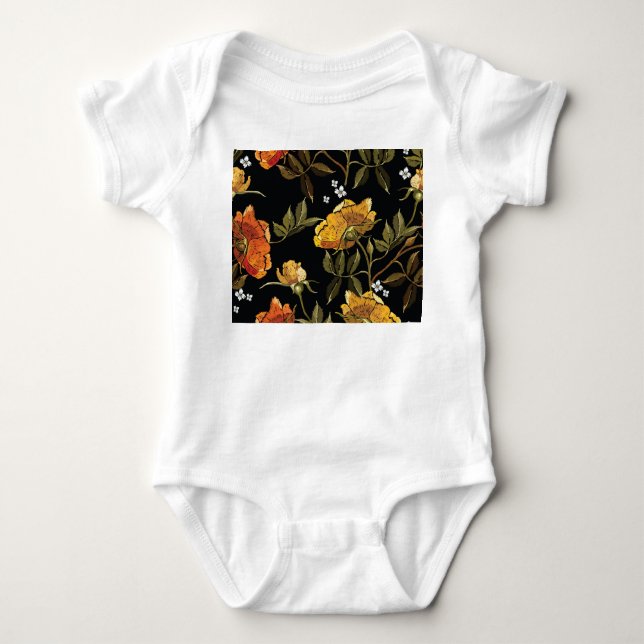 Body Para Bebê Patchwork Gentle: Design de Desenho Mão (Frente)