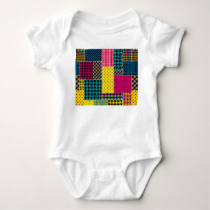 Body Para Bebê Patchwork Geométrico: Fundo sem Retângulo