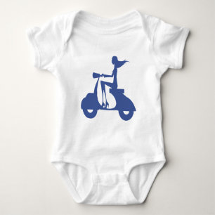 Body Para Bebê Patinete azul