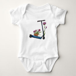 Body Para Bebê Patinete-Chute, Flores Aquarelas Art Bebê-Roupa