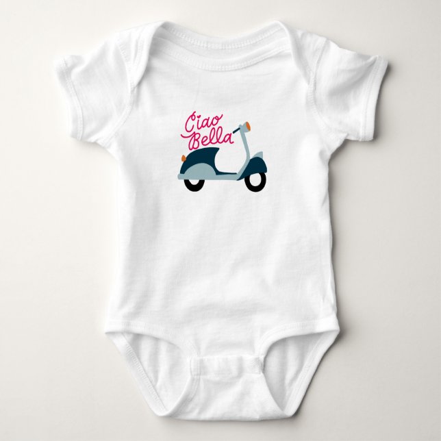 Body Para Bebê Patinete Ciao Bella Baby Bodysuit One (Frente)