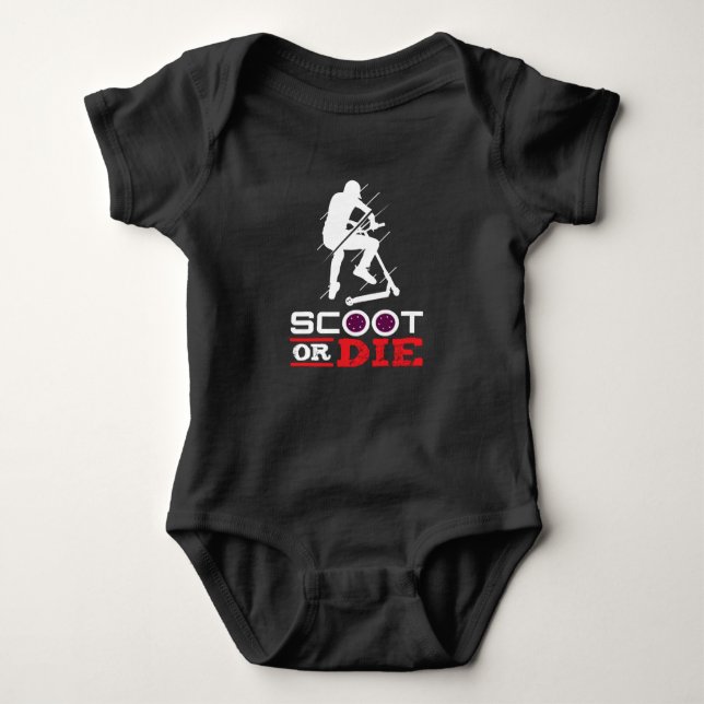 Body Para Bebê Patinete Patinete Elétrico Scoot Ou Die (Frente)