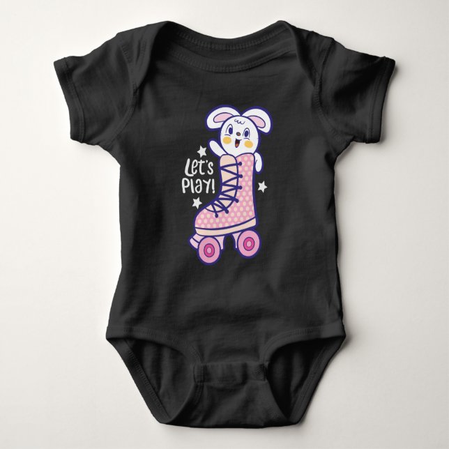 Body Para Bebê Patins de coelho (Frente)