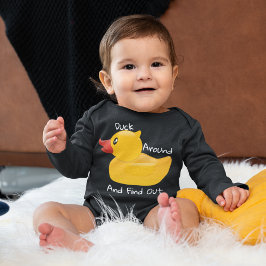 Body Para Bebê Pato Ao Redor E Descobrir Pato De Borracha Engraça