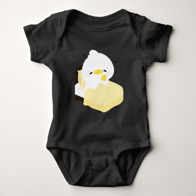 Body Para Bebê Pato Cansado Fofo (Frente)