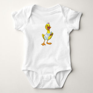 Body Para Bebê Pato como enfermeira com coração