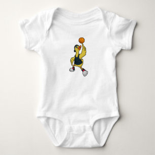 Body Para Bebê Pato como jogador de basquetebol