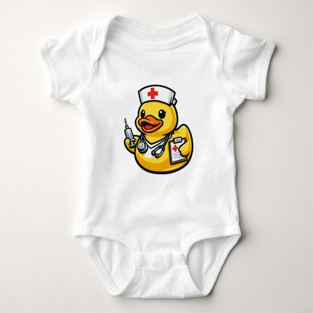 Body Para Bebê Pato de Borracha Enfermeiro (Frente)