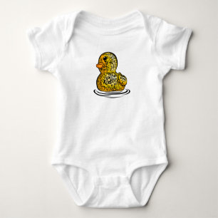 Body Para Bebê Pato de Borracha Tatuado
