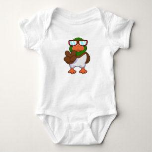 Body Para Bebê Pato de Óculos de Sol