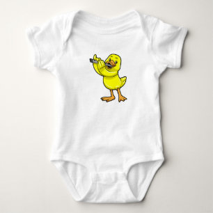 Body Para Bebê Pato na Música com Flute