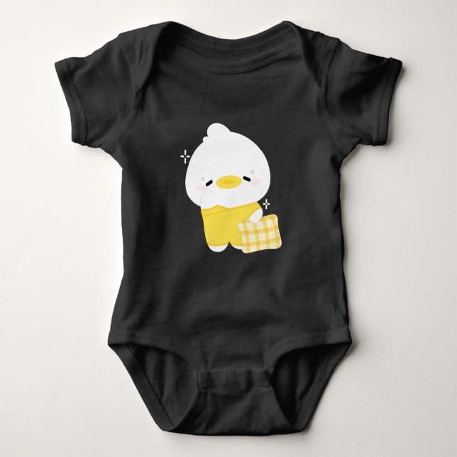 Body Para Bebê Pato Sonolento Bonito (Frente)