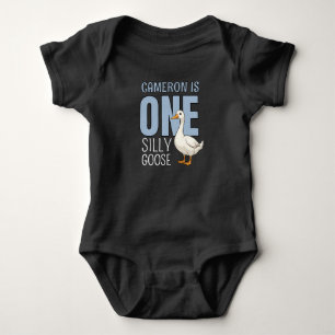 Body Para Bebê Pato Tolo Azul Personalizado Primeiro Aniversário