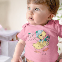 Body Para Bebê Patozinho Amarelo Fofo na Primavera Páscoa