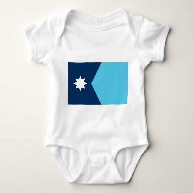 Body Para Bebê Patriotic baby bodysuit with flag of Minnesota (Frente)