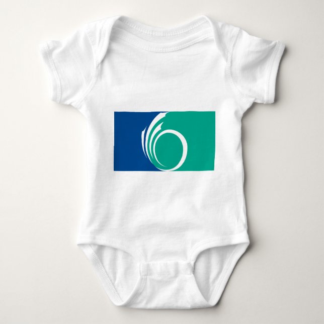 Body Para Bebê Patriotic baby bodysuit with flag of Ottawa (Frente)