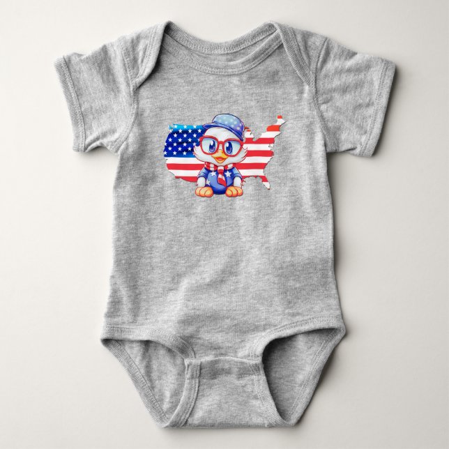 Body Para Bebê Patriótico Adorável 2 (Frente)
