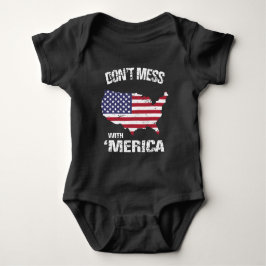 Body Para Bebê Patriótico não suje com 'o Merica