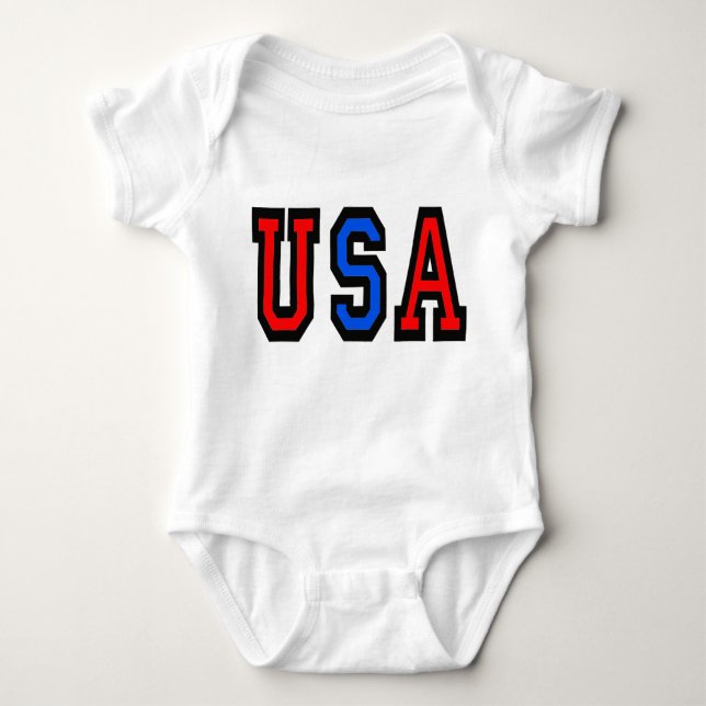 Body Para Bebê Patriótico Onsie dos EUA (Frente)