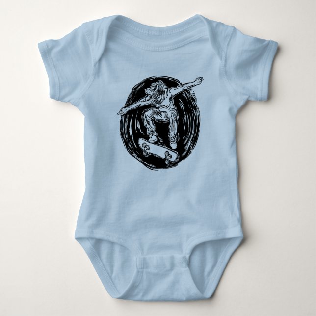 Body Para Bebê Patrocinador lendário Fazendo skate de Médio-Ar (Frente)