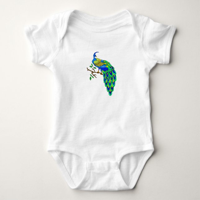 Body Para Bebê Pavão de Pagiel (Frente)