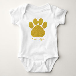 Body Para Bebê Paw Print Nome Personalizado Fofo Moderno 