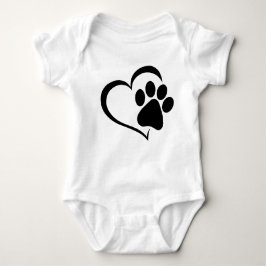 Body Para Bebê PawPrint com Design de Coração