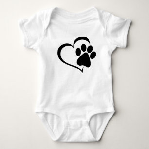 Body Para Bebê PawPrint com Design de Coração