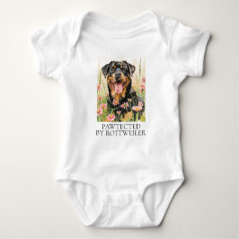 Body Para Bebê Pawtected by Rottweiler – Baby Bodysuit Gift