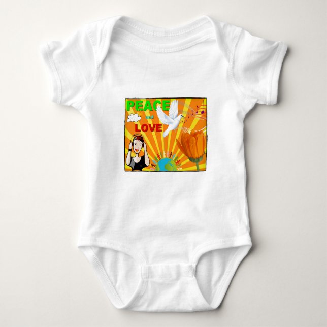 Body Para Bebê Paz & Amor (Frente)