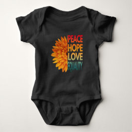 BODY PARA BEBÊ PAZ AMOR ESPERANÇA IGUALDADE