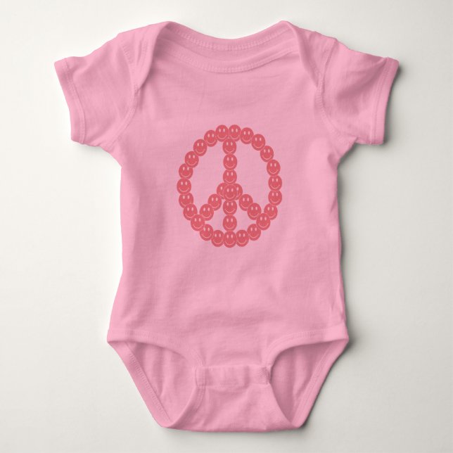 Body Para Bebê Paz de rosto feliz (Frente)