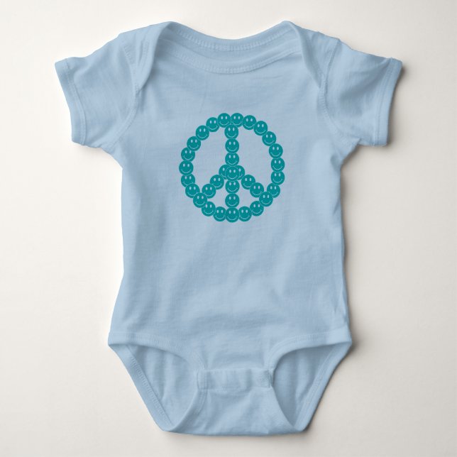 Body Para Bebê Paz de rosto feliz (Frente)