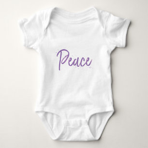 Body Para Bebê Paz — Texto Roxo