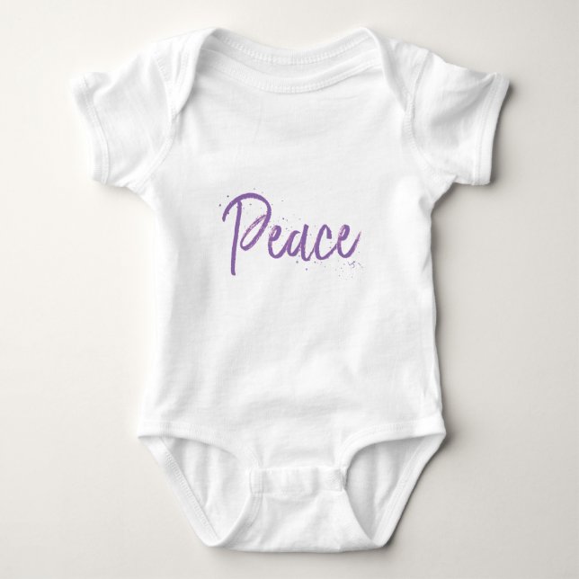 Body Para Bebê Paz — Texto Roxo (Frente)