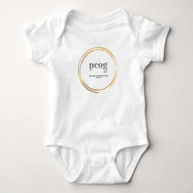 Body Para Bebê pcog baby bodysuit WHISPY GOLD CIR words+scripture (Frente)
