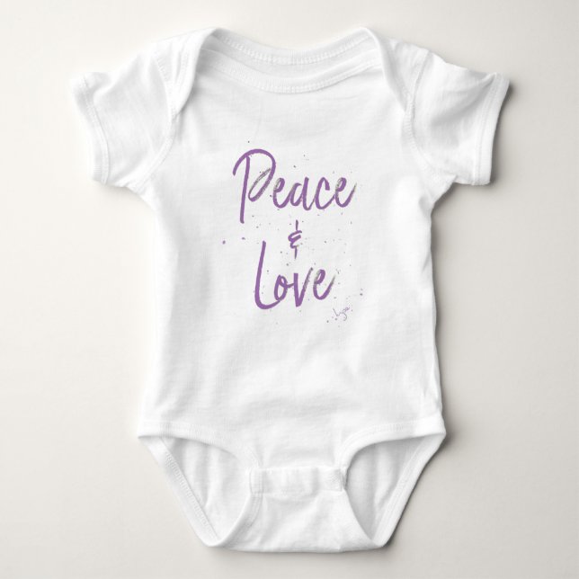 Body Para Bebê PEACE-and-Love-Purple (Frente)