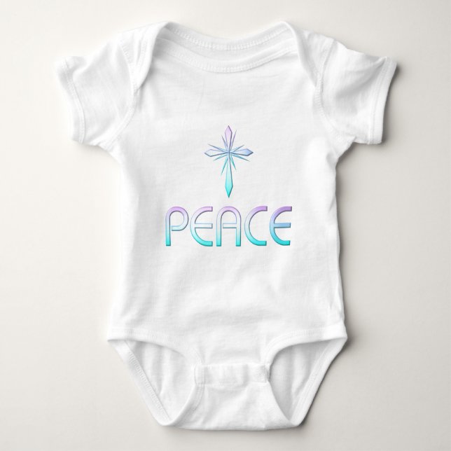 Body Para Bebê Peace Cross Christian (Frente)