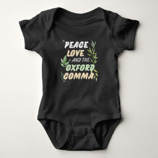 Body Para Bebê Peace Love Oxford Comma English Grammar Humor