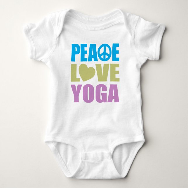 Body Para Bebê Peace Love Yoga (Frente)