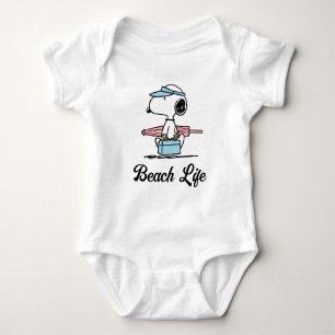 Body Para Bebê PEANUTS Beach Bum Snoopy