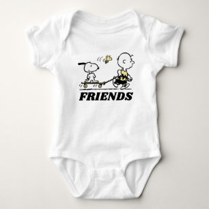Body Para Bebê PEANUTS Embarque de Skate para Amigos