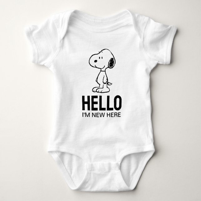 Body Para Bebê Peanuts Snoopy | |'m New Here (Frente)