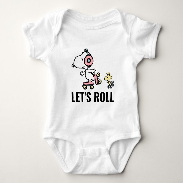 Body Para Bebê PEANUTS | Snoopy & Woodstock | Roll de Vamos (Frente)