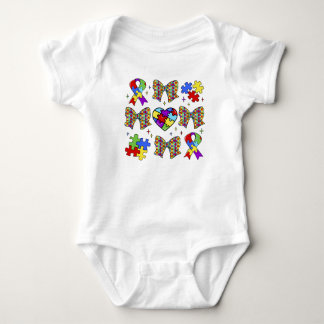Body Para Bebê Peça de Puzzle de Conscientização do Autismo Laço 