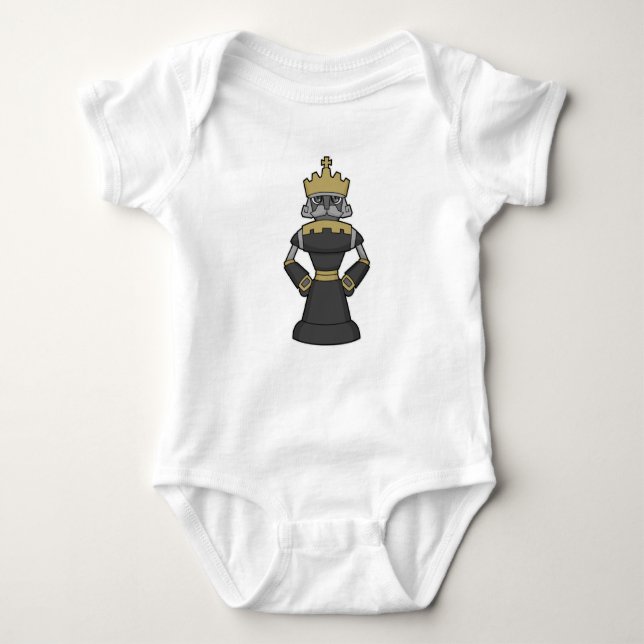 Body Para Bebê Peça de xadrez King Crown Chess (Frente)