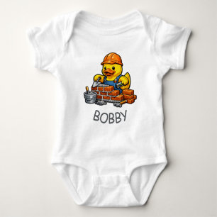 Body Para Bebê Pedreiro de Pato de Borracha