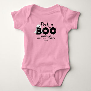 Body Para Bebê "Peek A Boo Personalised Baby's 1rua Halloween"