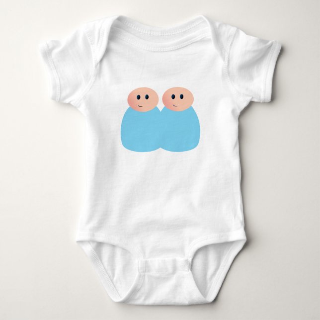 Body Para Bebê Peg Doll Blue Twin Vest (Frente)
