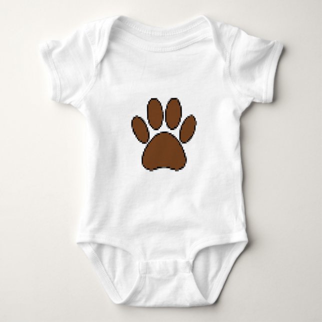 Body Para Bebê Pegada de Cachorro Pixel (Frente)